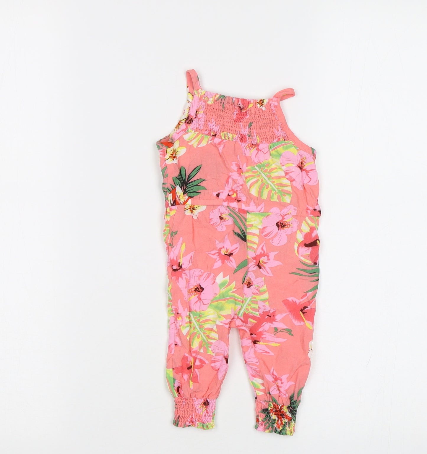 Primark Baby Pink Floral  Dungaree One-Piece Size 0-3 Months