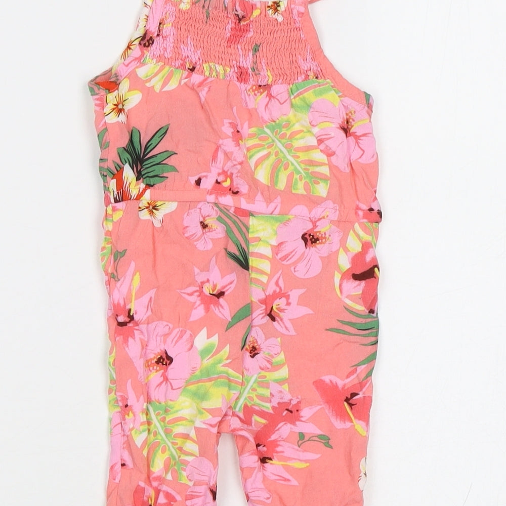 Primark Baby Pink Floral  Dungaree One-Piece Size 0-3 Months