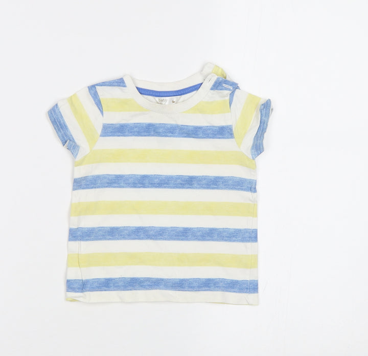 M&Co Baby Blue Striped Basic Polo Size 9-12 Months