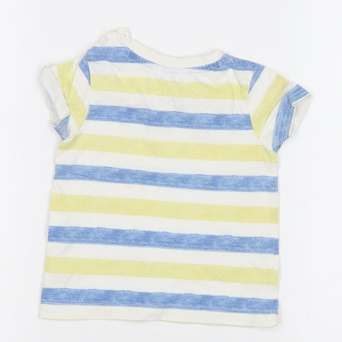 M&Co Baby Blue Striped  Basic Polo Size 9-12 Months