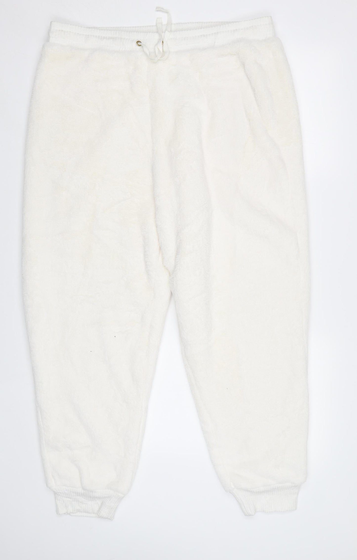 M&S Womens White   Jogger Trousers Size 16 L28 in