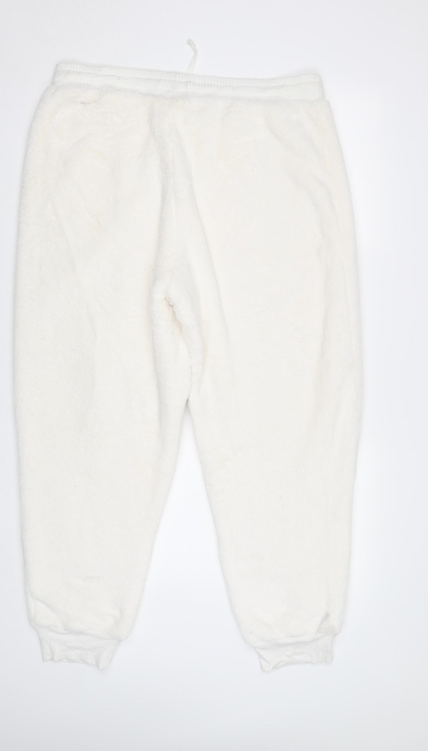 M&S Womens White   Jogger Trousers Size 16 L28 in