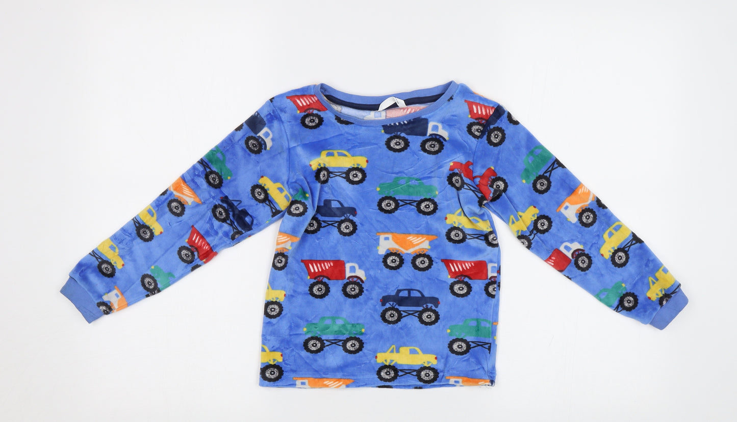 M&S Boys Blue    Pyjama Top Size 5-6 Years  - Car Print