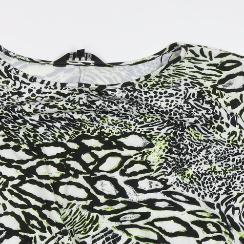 Envy Womens Green Animal Print  Basic Blouse Size 12