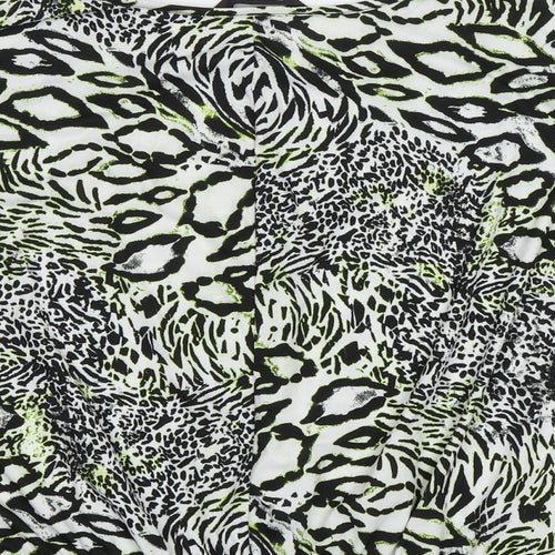 Envy Womens Green Animal Print  Basic Blouse Size 12