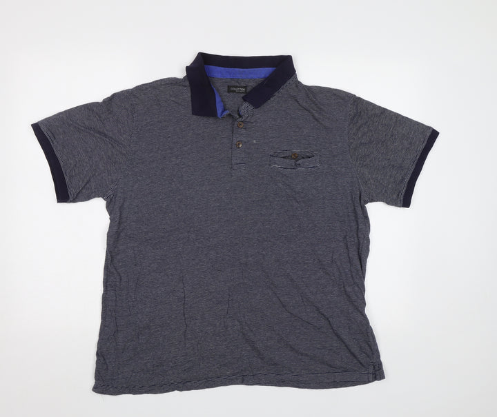 Debenhams Mens Blue Striped Polo Size L