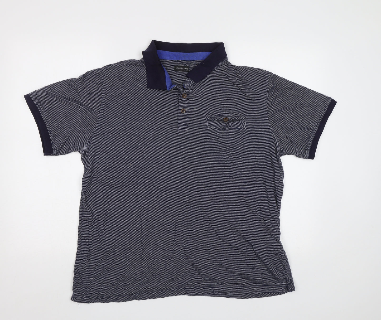 Debenhams Mens Blue Striped   Polo Size L