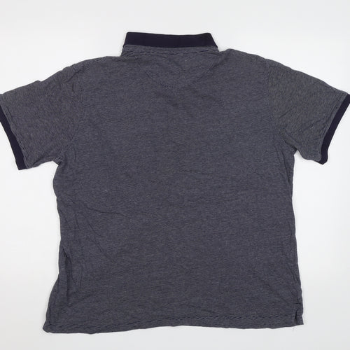 Debenhams Mens Blue Striped   Polo Size L