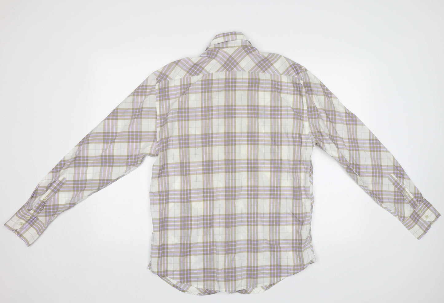NEXT Mens Beige Check   Button-Up Size M