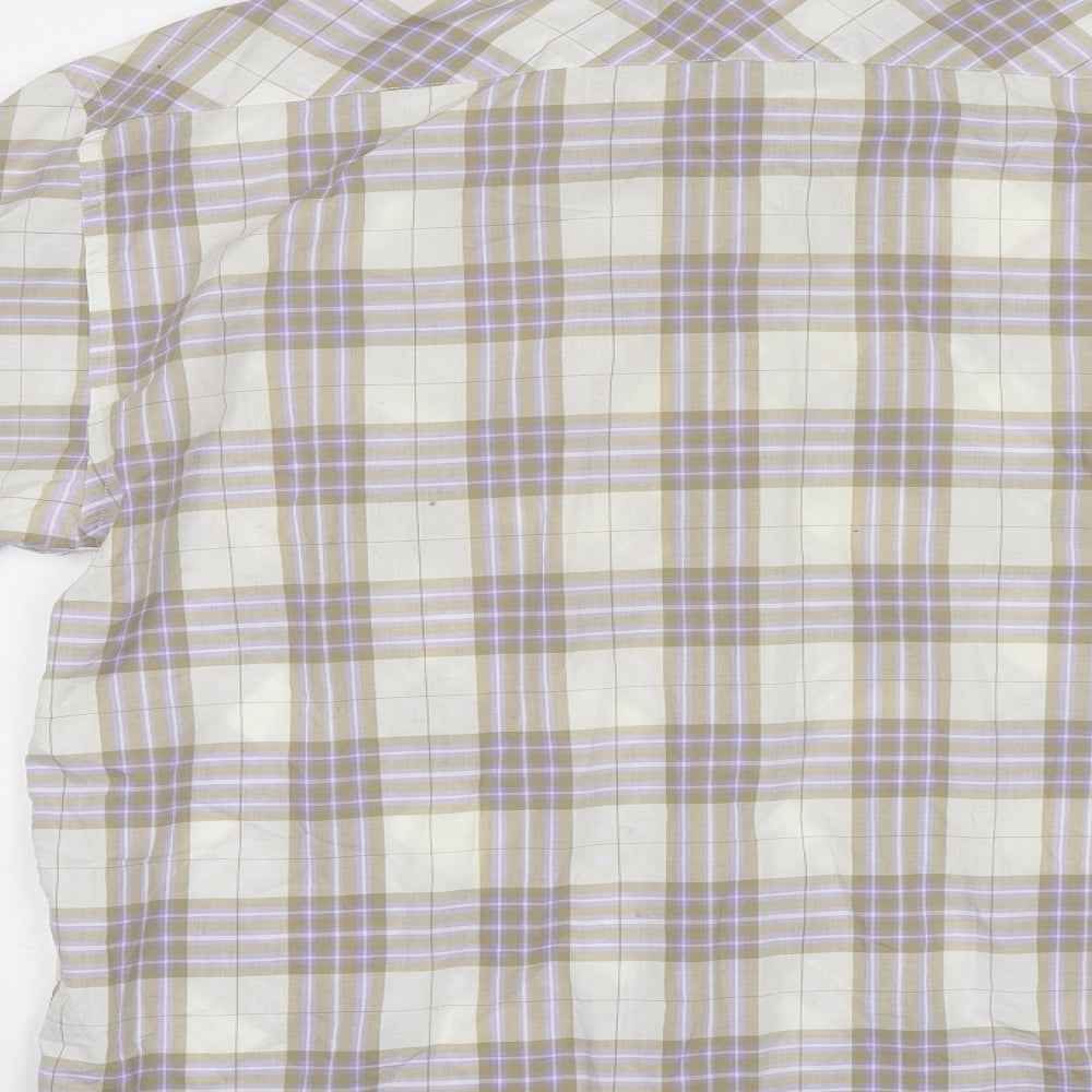 NEXT Mens Beige Check   Button-Up Size M