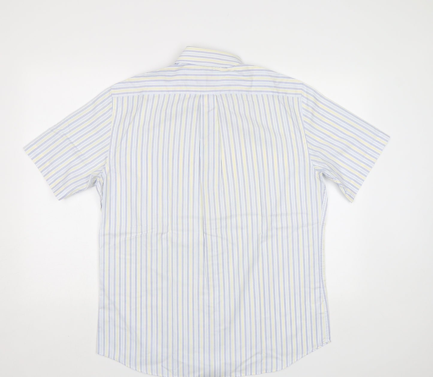 M&S Mens White Striped   Dress Shirt Size 15.5