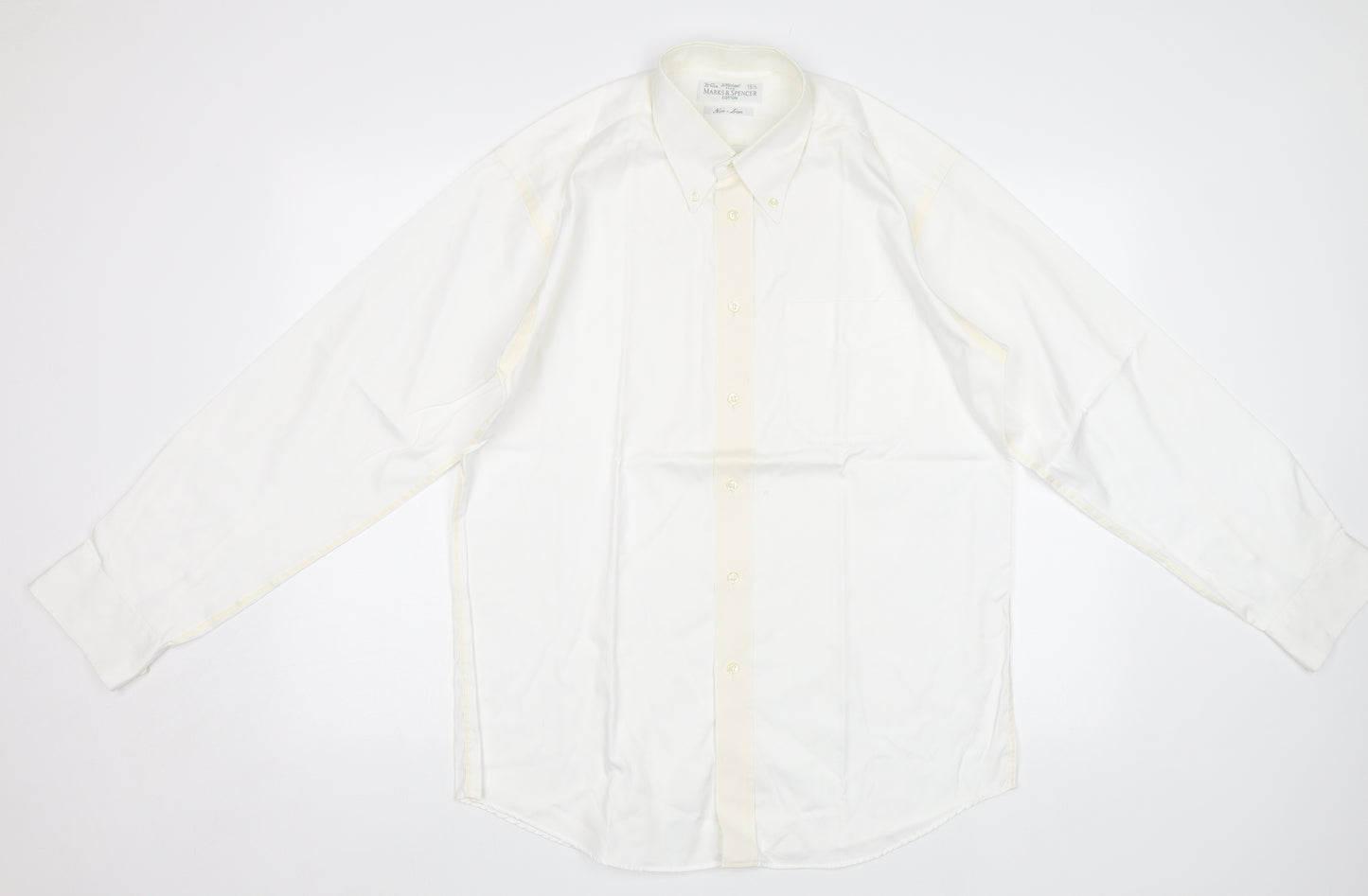 M&S Mens White    Dress Shirt Size 15.5