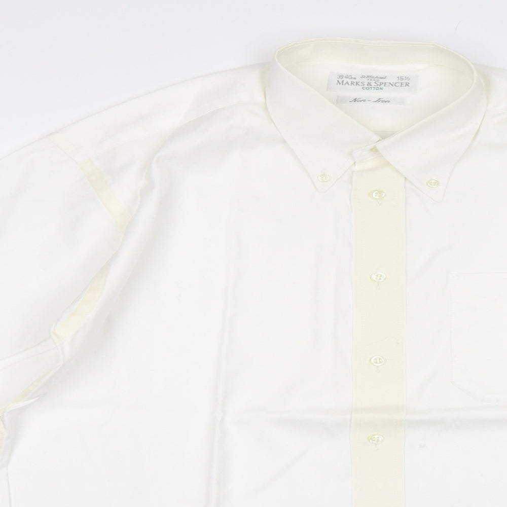 M&S Mens White    Dress Shirt Size 15.5