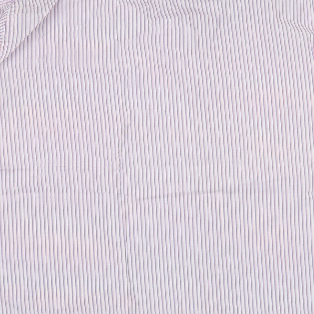 M&S Mens Pink Striped   Dress Shirt Size 15.5