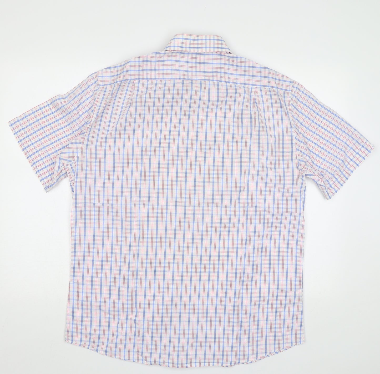 M&S Mens Blue Check   Dress Shirt Size 15.5