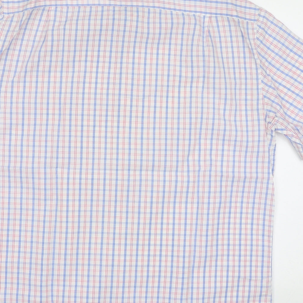 M&S Mens Blue Check   Dress Shirt Size 15.5