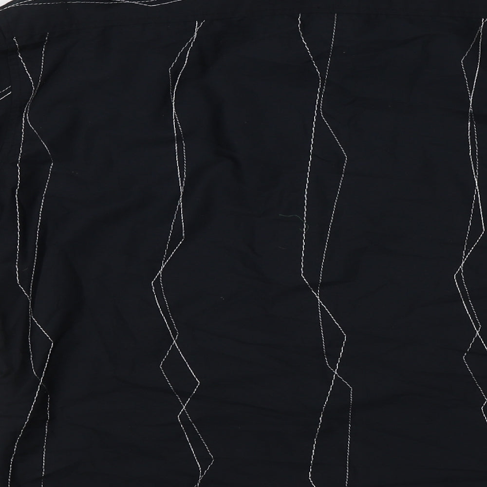 Burton Mens Black Striped   Button-Up Size M