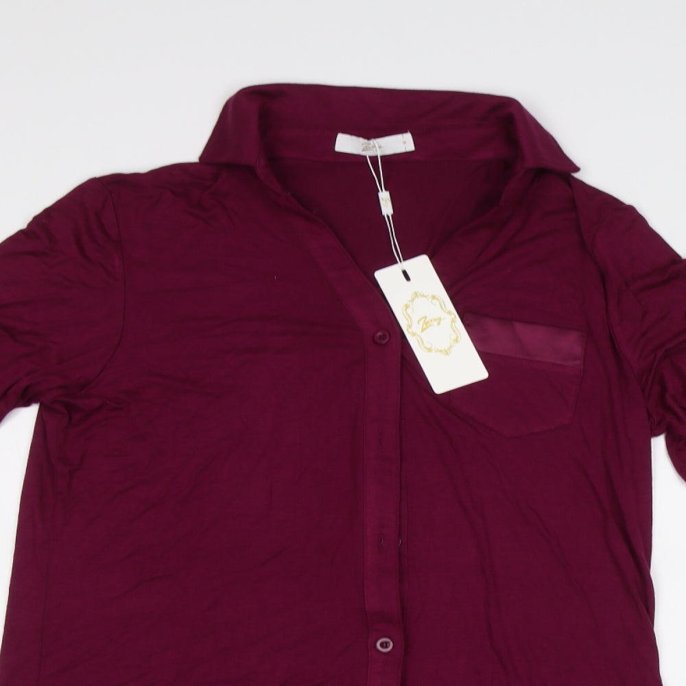 Zexxxy Womens Purple   Tunic Blouse Size M