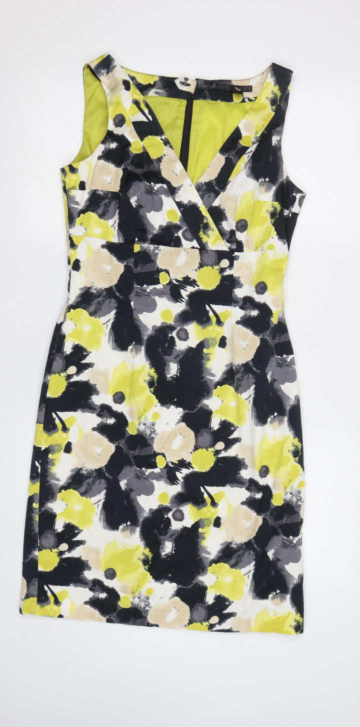 H&M Womens Yellow Floral  A-Line  Size 10