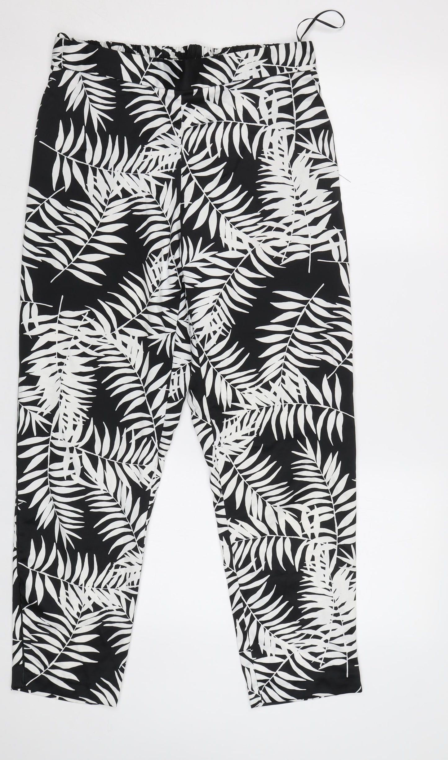 Peacocs Womens Black Floral  Trousers  Size 12 L29 in