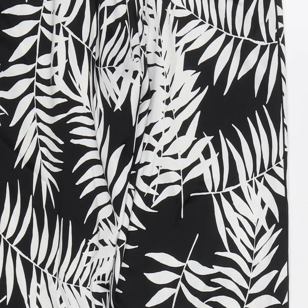 Peacocs Womens Black Floral  Trousers  Size 12 L29 in