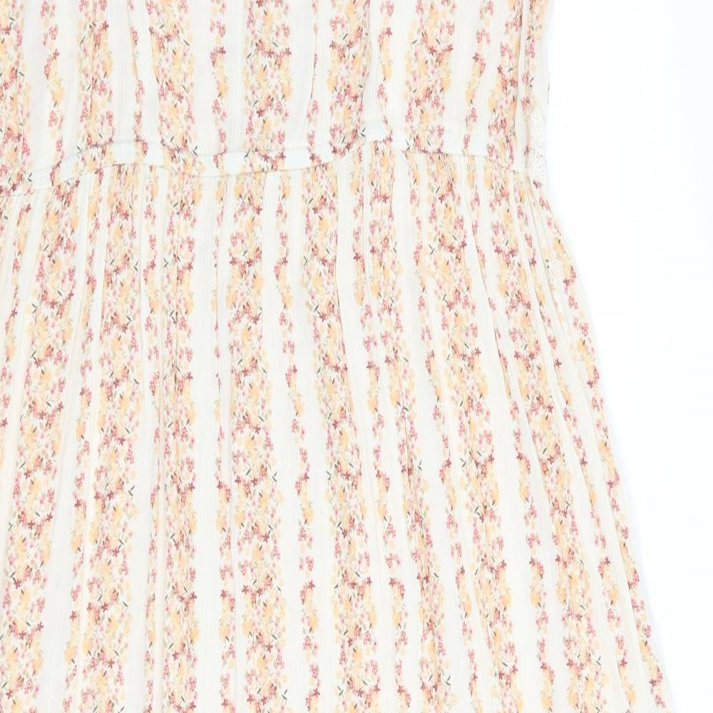 TU Womens Orange Floral  Fit & Flare  Size 16