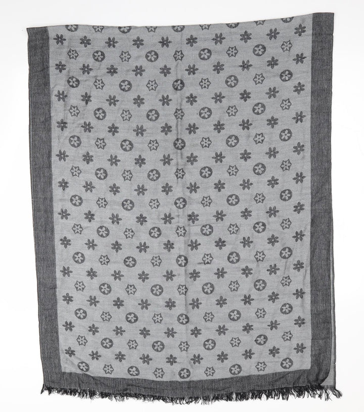 Preworn Womens Grey Floral Shawl/Wrap