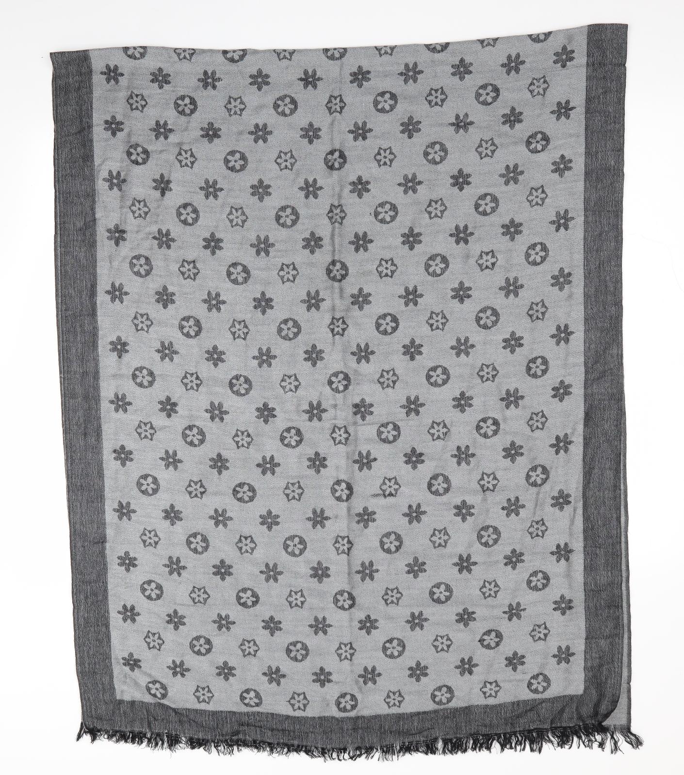 Preworn Womens Grey Floral   Shawl/Wrap