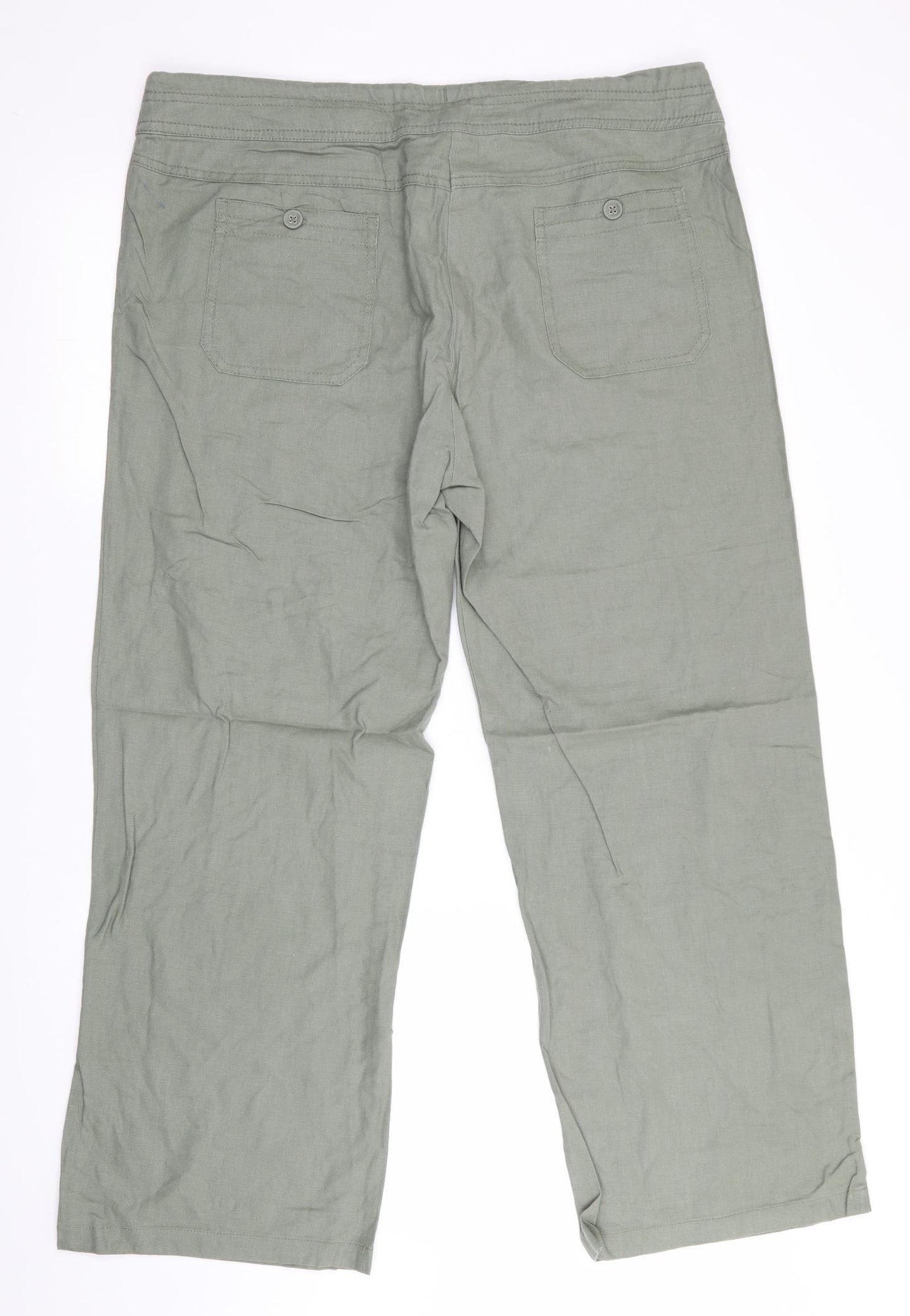 TU Womens Green   Trousers  Size 14 L27 in - Linen Look trousers