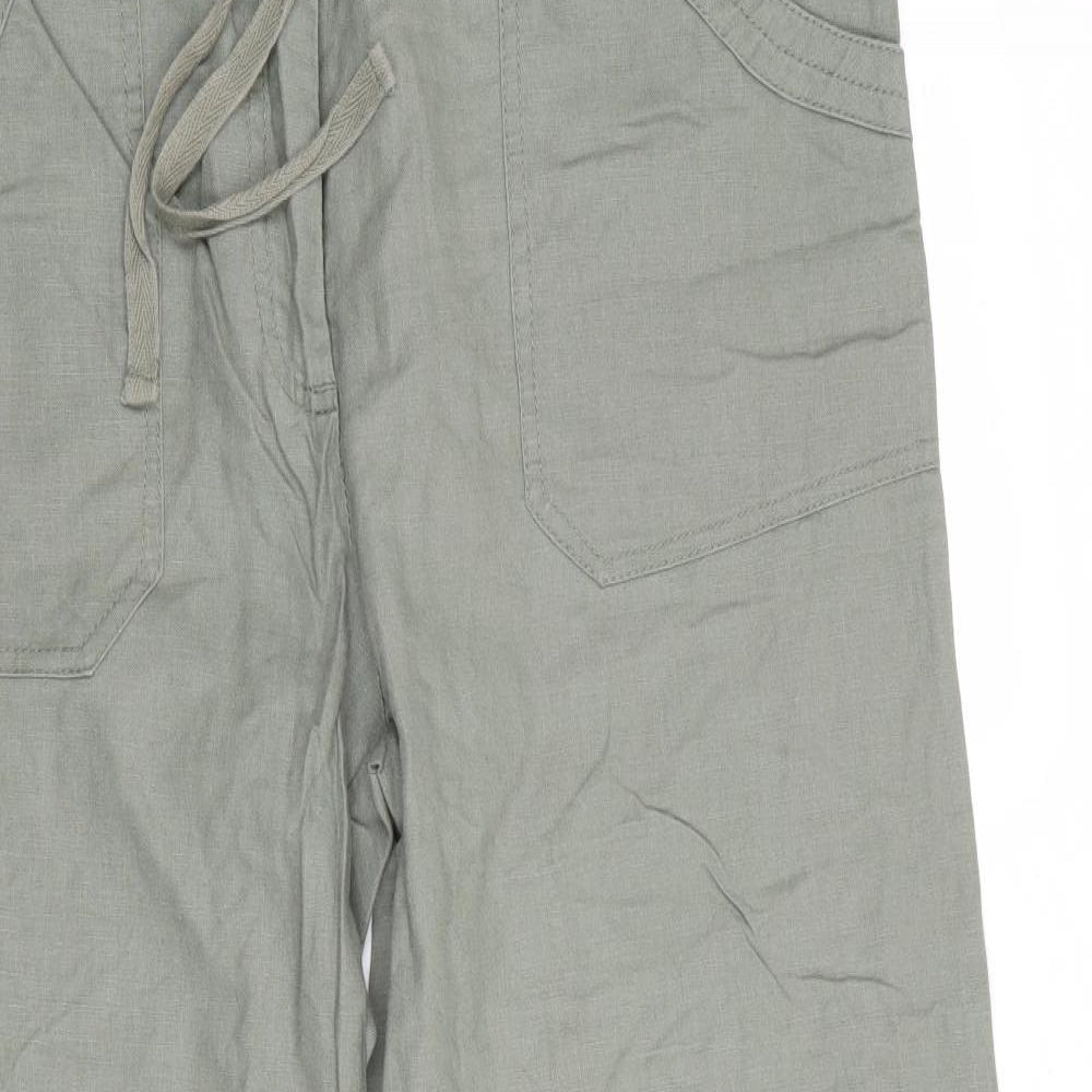 TU Womens Green   Trousers  Size 14 L27 in - Linen Look trousers