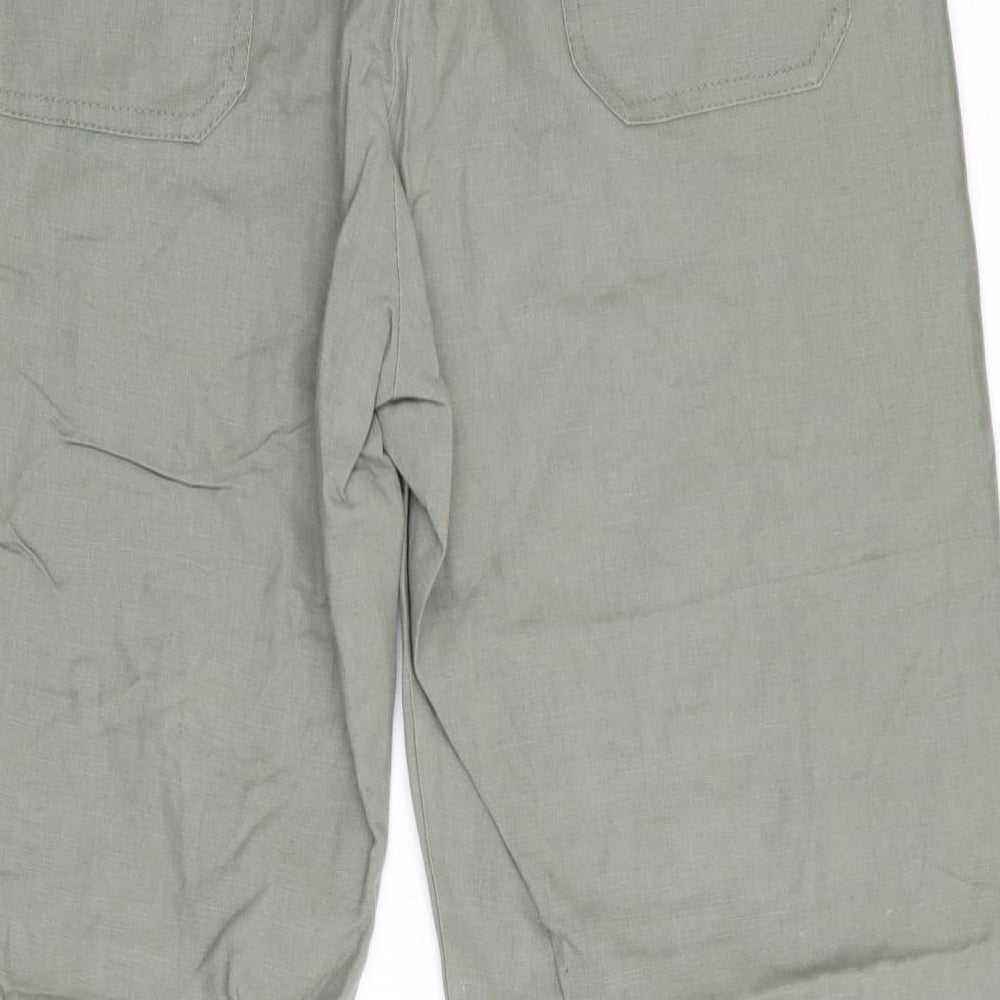 TU Womens Green   Trousers  Size 14 L27 in - Linen Look trousers