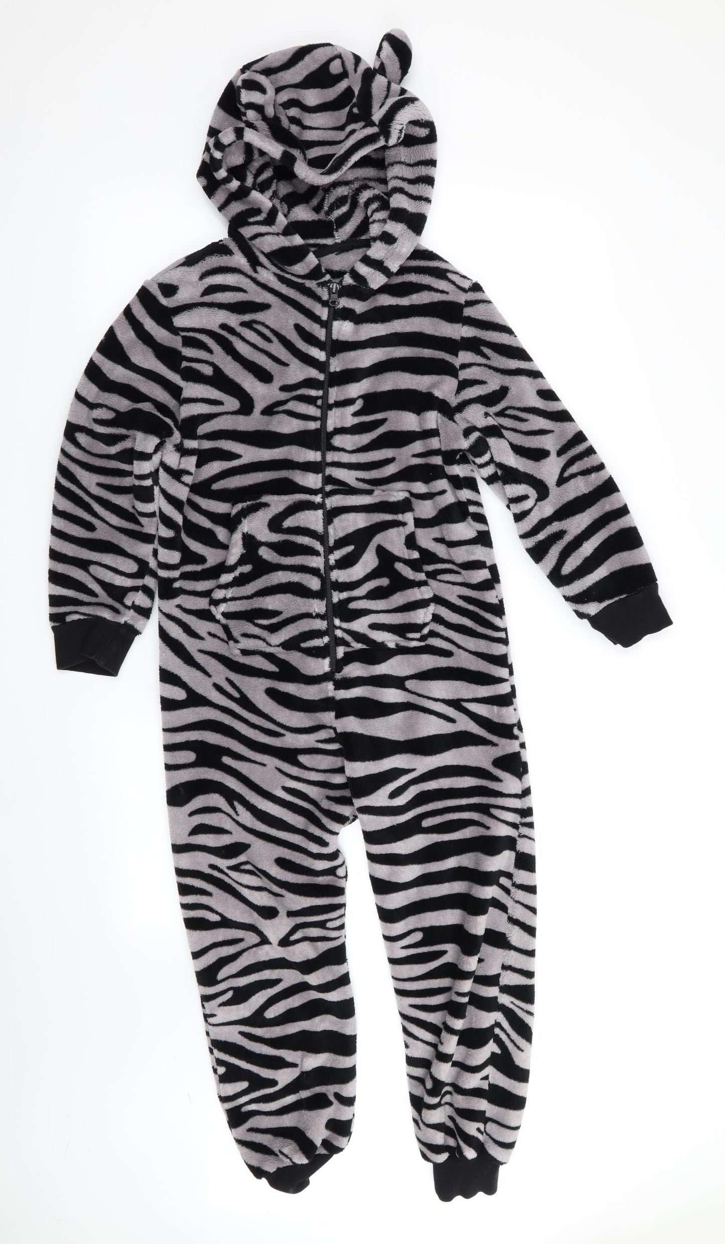 NEXT Girls Black Animal Print   One Piece   - Zebra Print
