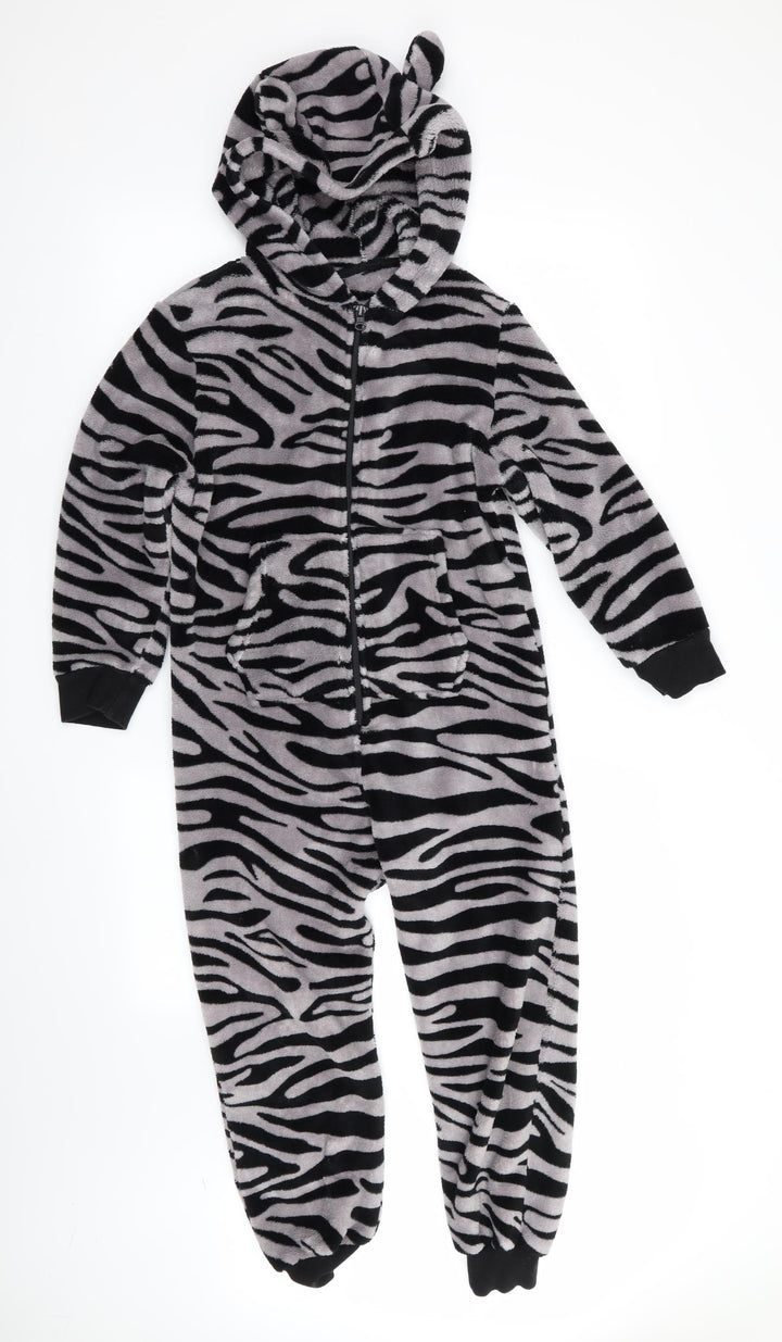 NEXT Girls Black Animal Print   One Piece   - Zebra Print