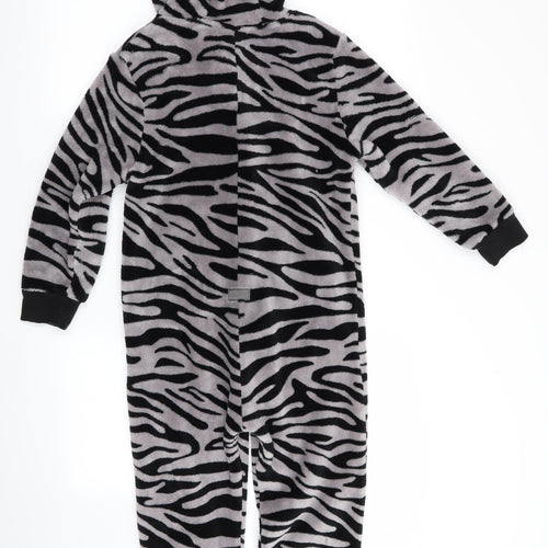 NEXT Girls Black Animal Print   One Piece   - Zebra Print