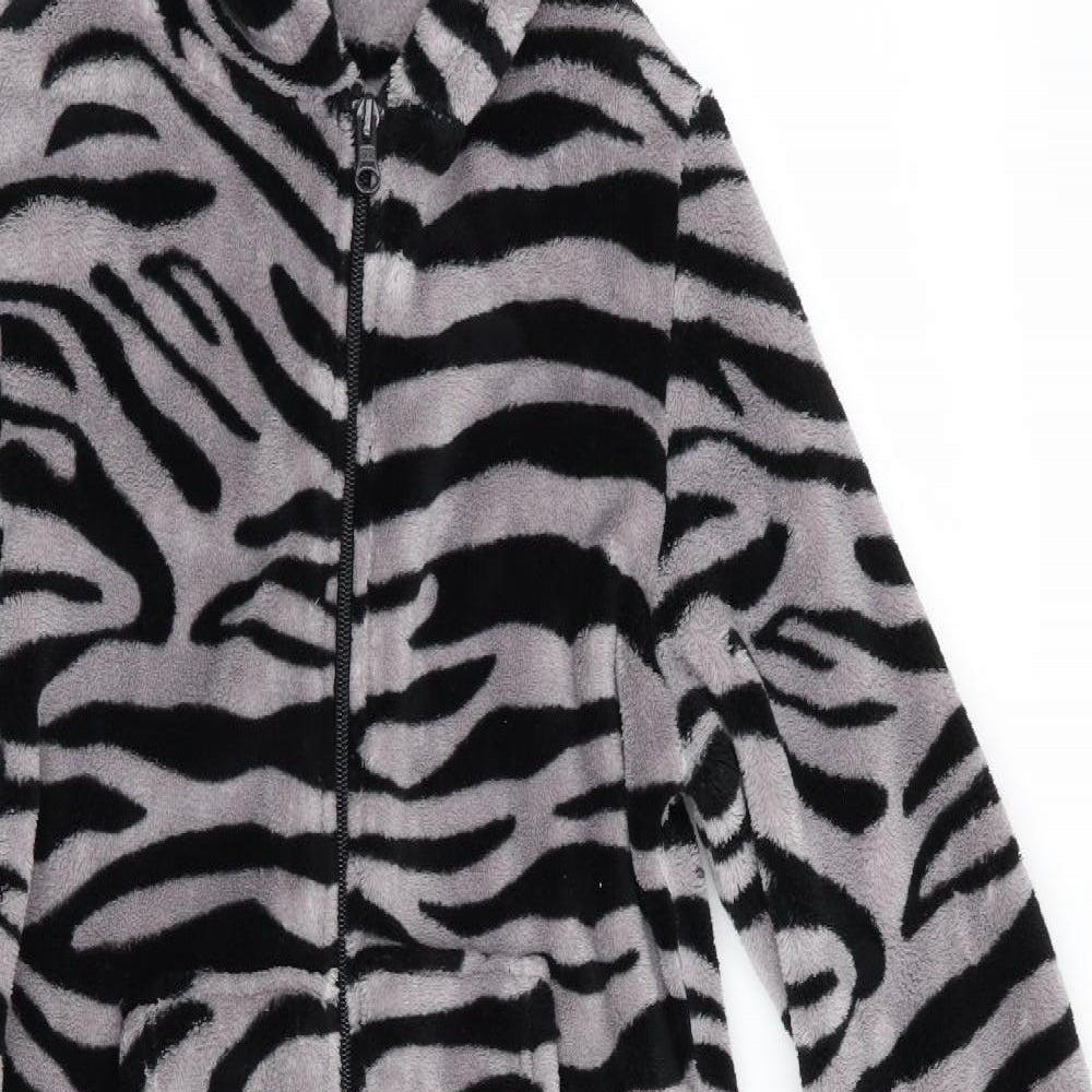 NEXT Girls Black Animal Print   One Piece   - Zebra Print