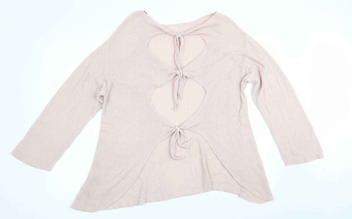 Zara Womens Pink   Pullover Jumper Size 8  - Open Back