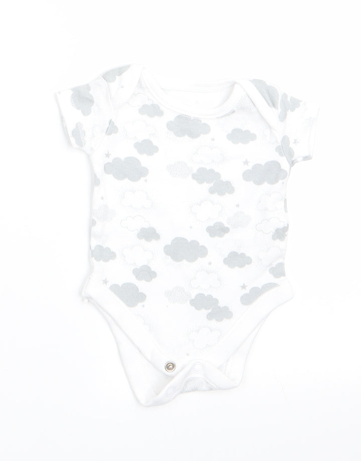 Nutmeg Boys Grey Geometric Romper One-Piece Size Newborn - Cloud Print