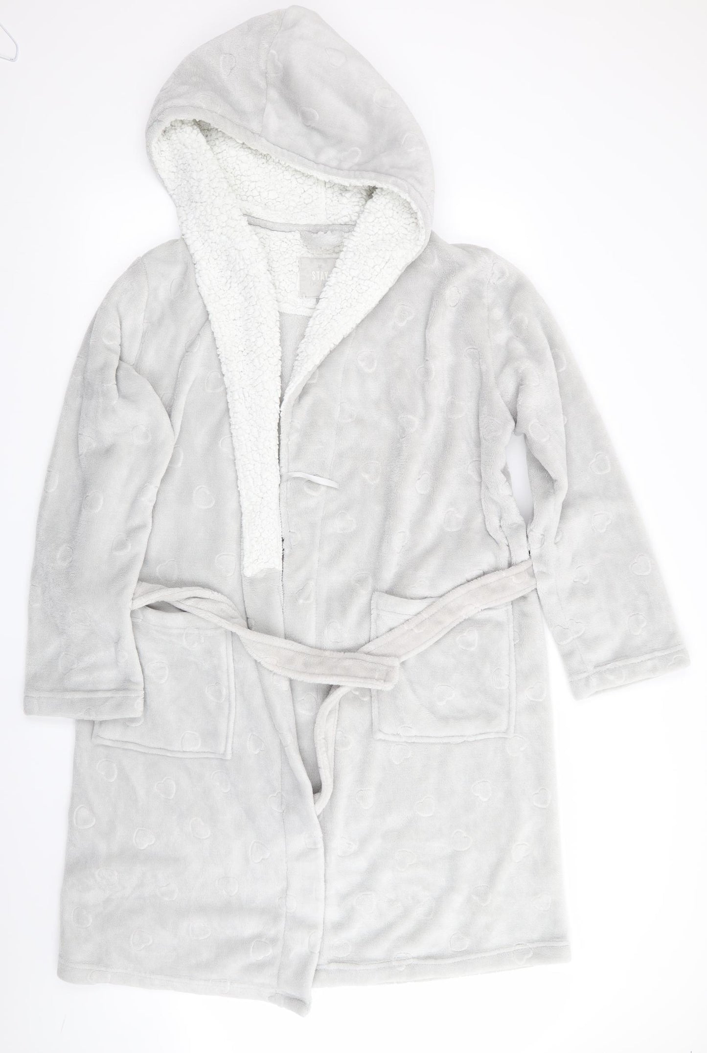 TU Womens Grey Solid   Robe Size L