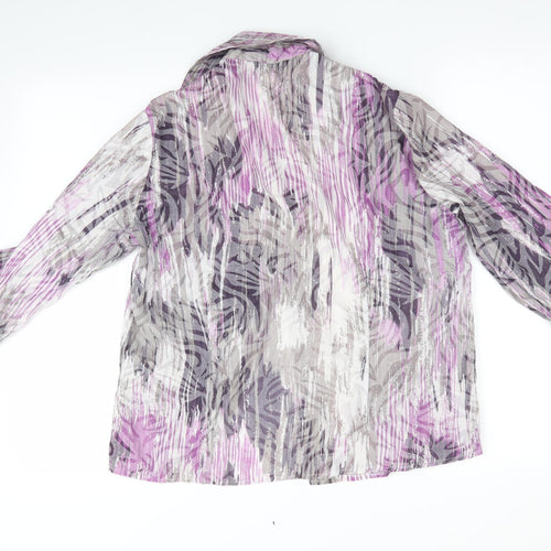 Ellie Louise Womens Purple Animal Print  Basic Blouse Size 12