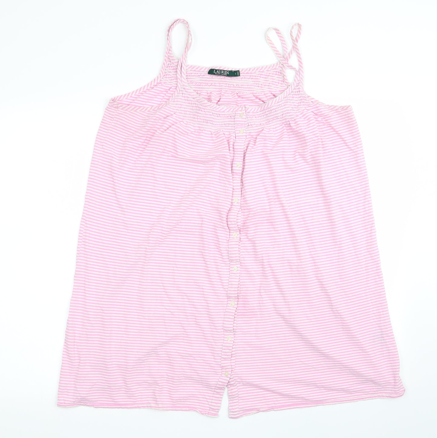 Lauren Ralph Lauren Womens Pink Striped  Slip Dress  Size L  - Beach Dress