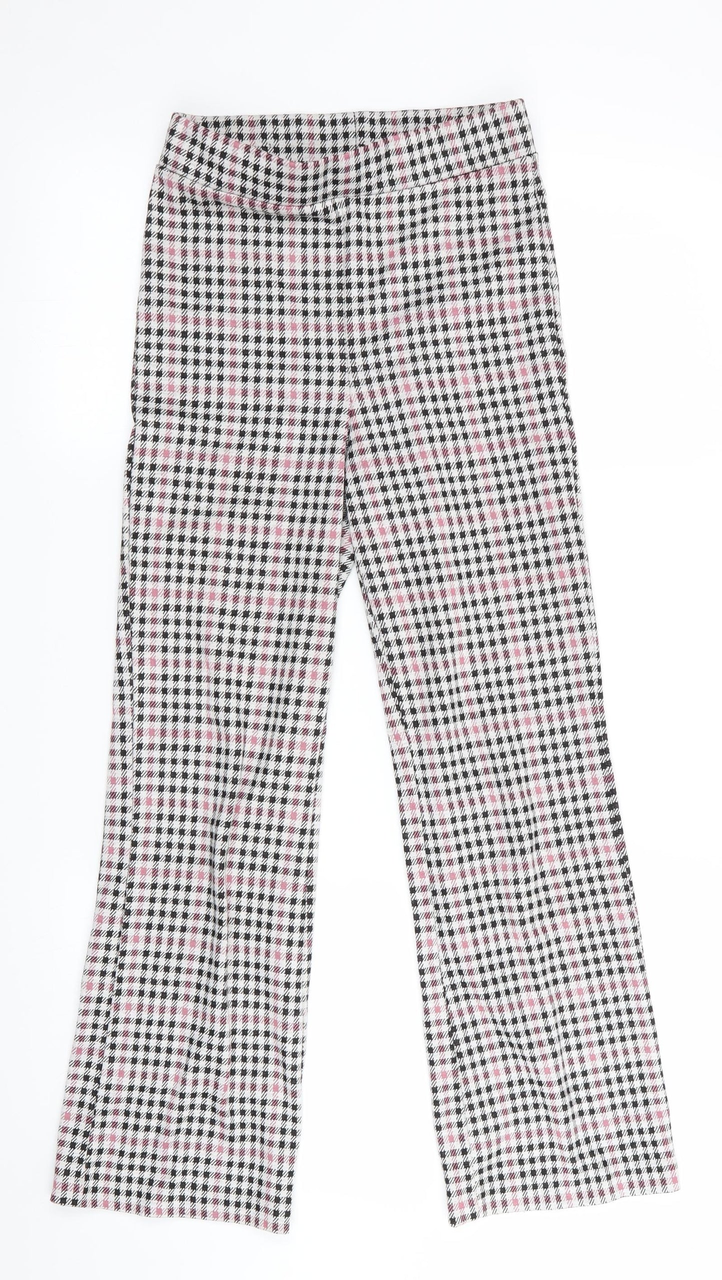 Divided Womens Black Check  Cropped Trousers Size 4 L25 in - Cropped