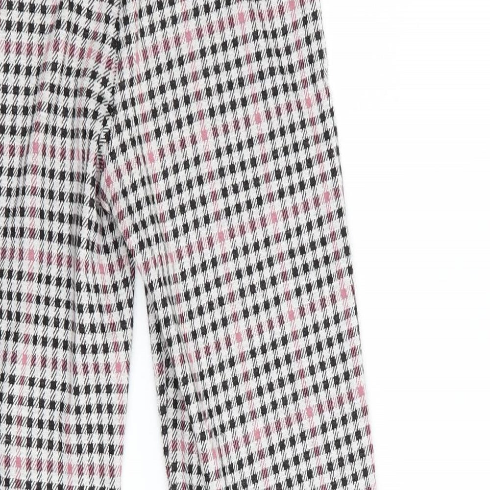 Divided Womens Black Check  Cropped Trousers Size 4 L25 in - Cropped