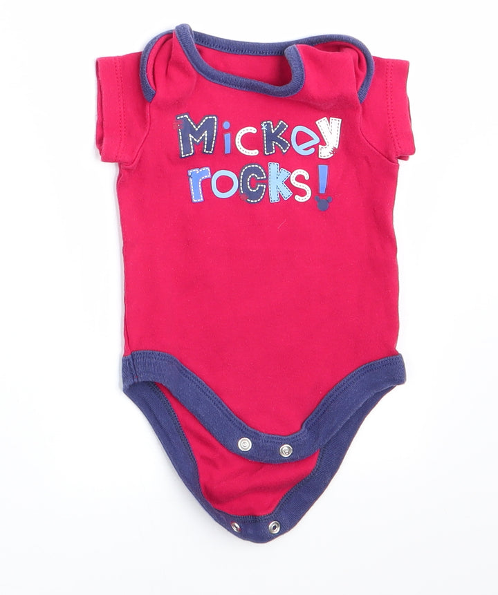 George Boys Red   Romper One-Piece Size 0-3 Months  - Mickey Rocks