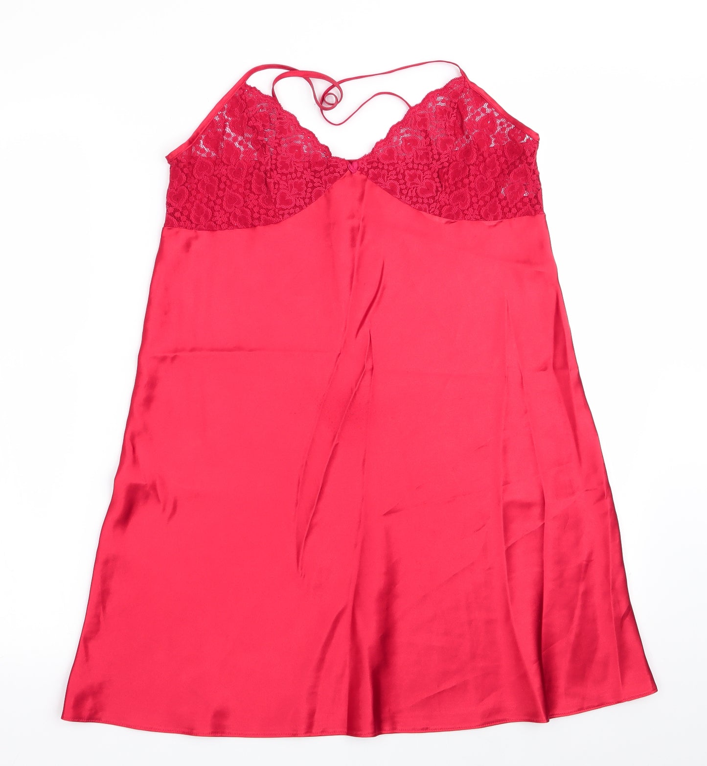 George Womens Red Solid  Chemise Dress Size 14
