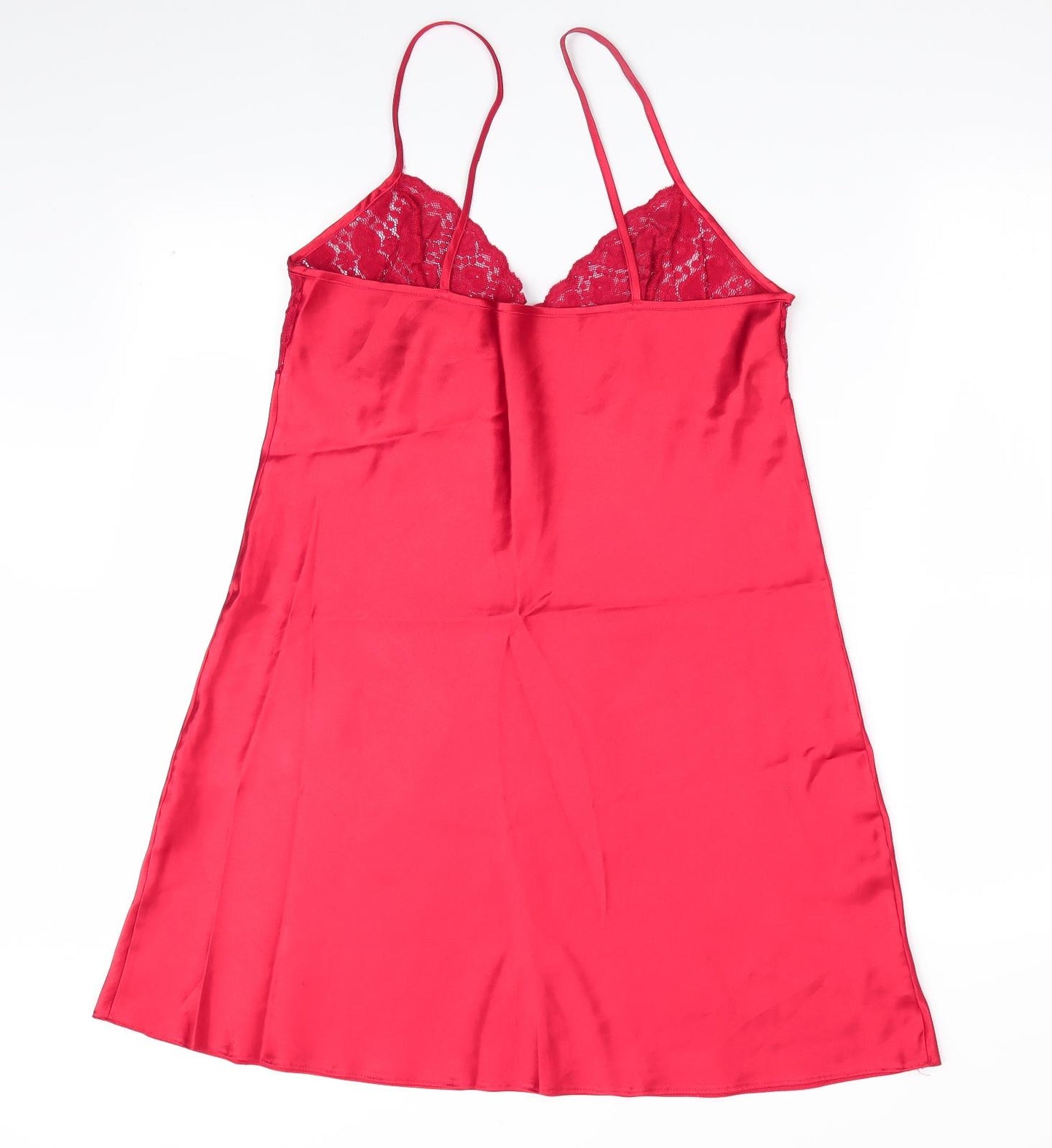 George Womens Red Solid  Chemise Dress Size 14