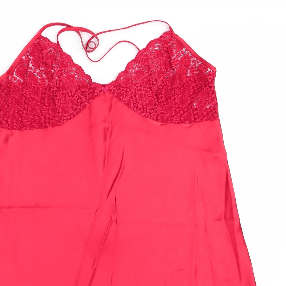 George Womens Red Solid  Chemise Dress Size 14