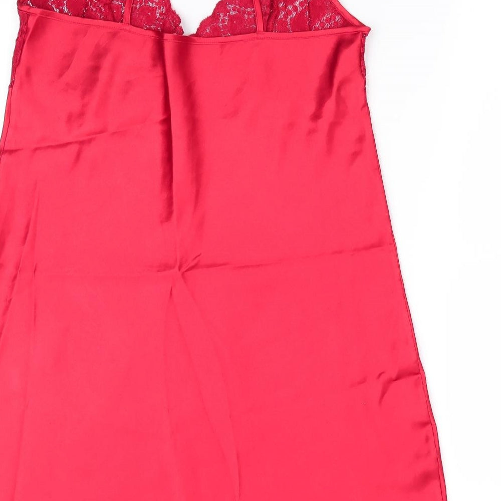 George Womens Red Solid  Chemise Dress Size 14