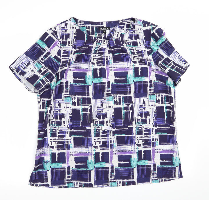Vortex Womens Purple Check  Basic Blouse Size 14