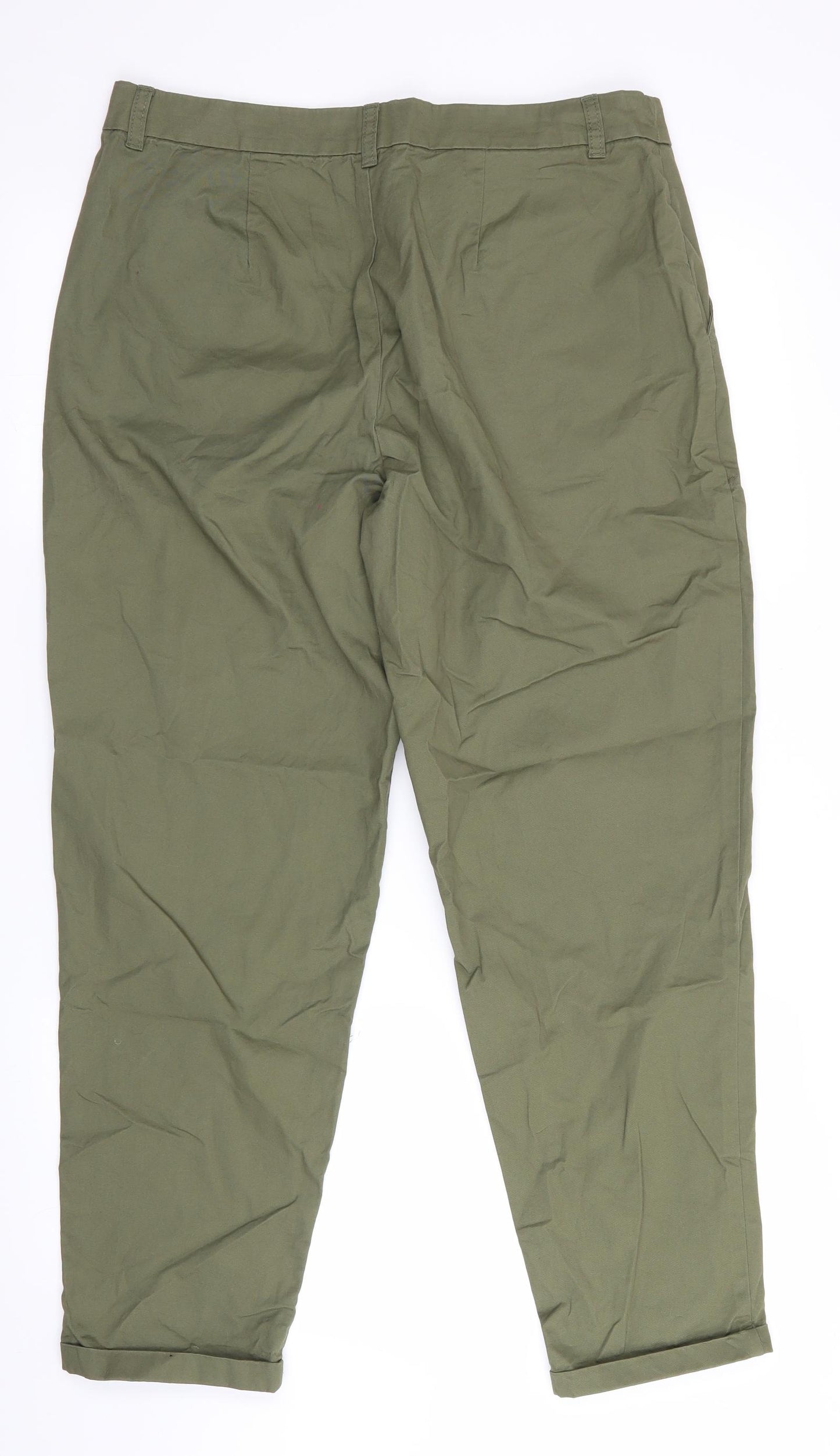 Primark Womens Green   Chino Trousers Size 14 L27 in - Turn ups