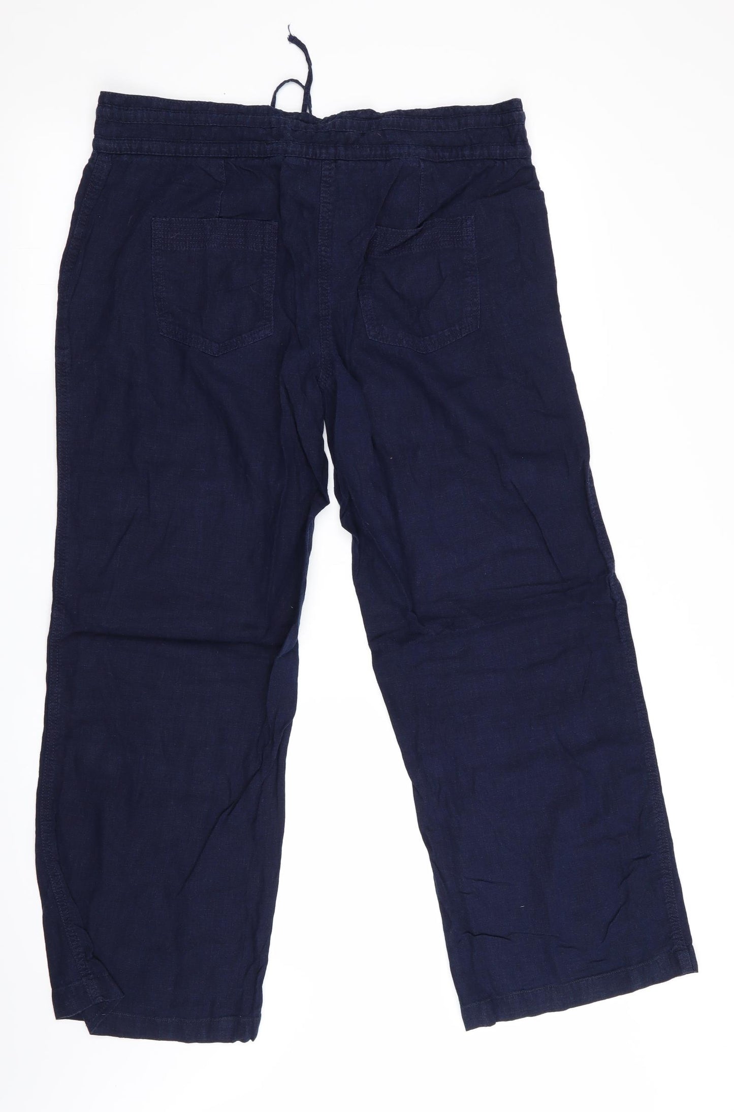 Parallel Womens Blue   Trousers  Size 14 L29 in - Linen Look trousers - wide legged